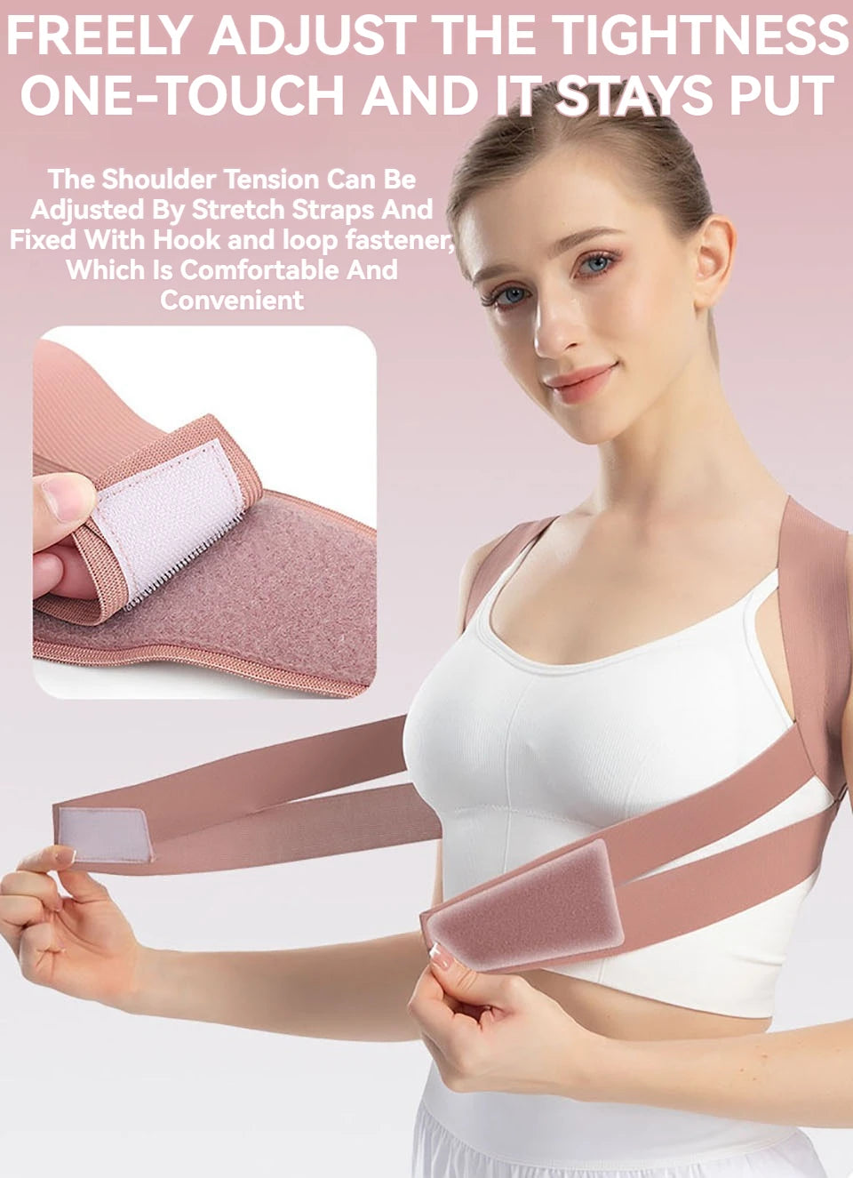Unsichtbarer Haltungskorrektor unter Kleidung / Invisible posture corrector under clothing"
"Rückenstütze für Frauen und Männer / Back brace for women and men"
"Haltungskorrektur Schulterstütze / Posture correction shoulder support"
"Verstellbare Rückenbandage / Adjustable back brace"