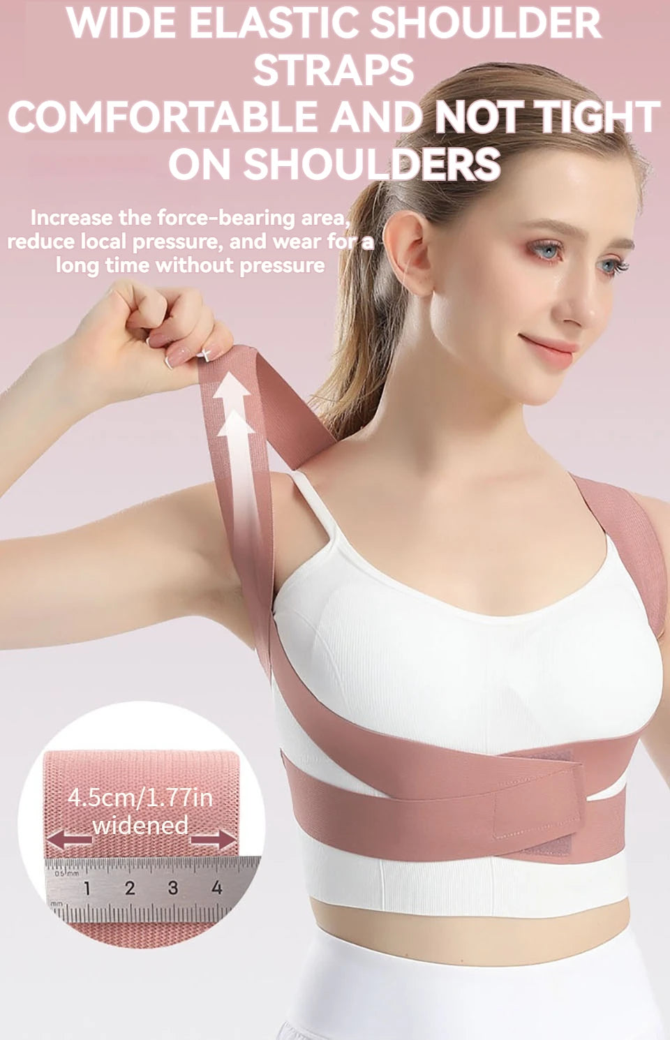 Unsichtbarer Haltungskorrektor unter Kleidung / Invisible posture corrector under clothing"
"Rückenstütze für Frauen und Männer / Back brace for women and men"
"Haltungskorrektur Schulterstütze / Posture correction shoulder support"
"Verstellbare Rückenbandage / Adjustable back brace"