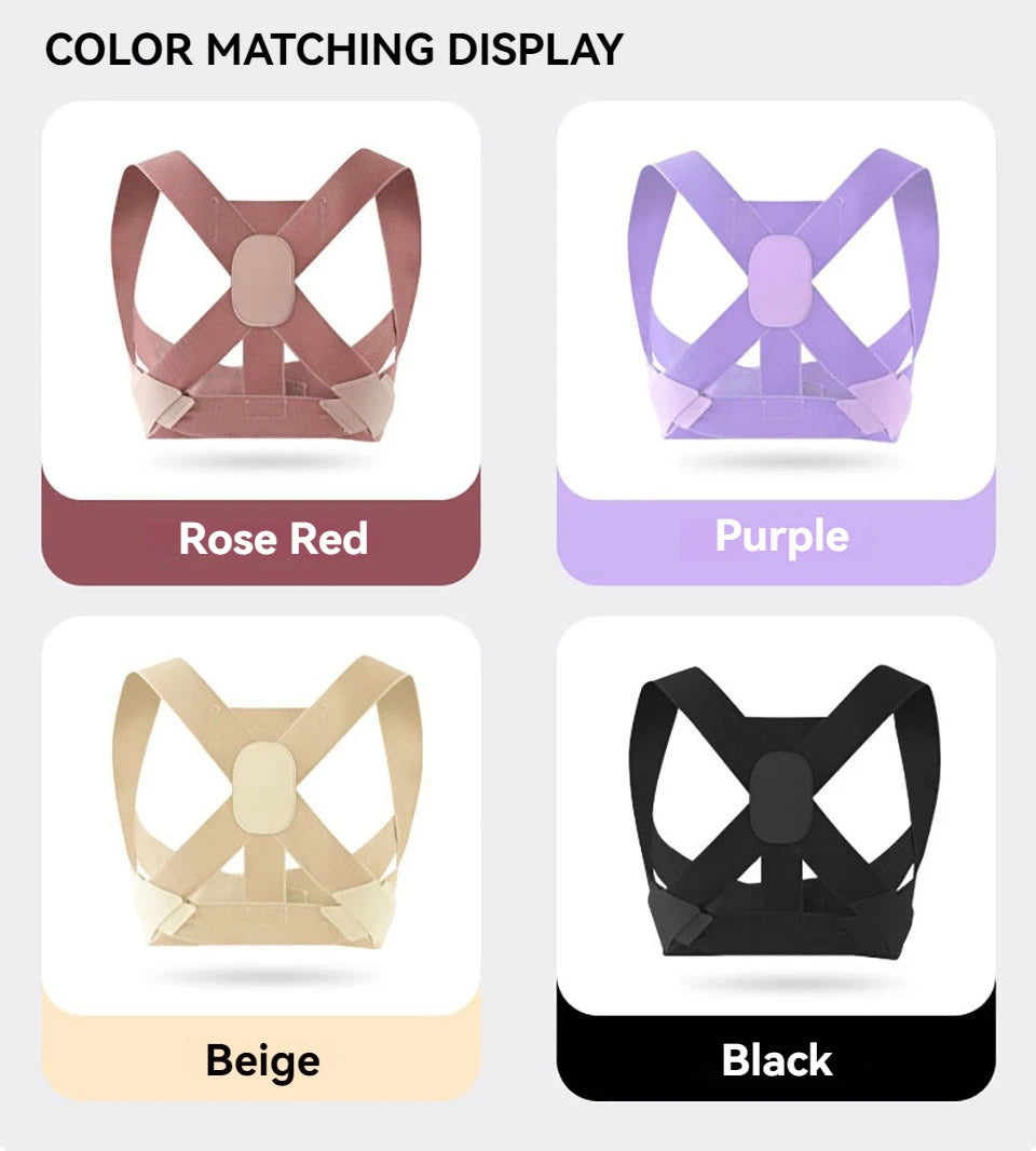 Unsichtbarer Haltungskorrektor unter Kleidung / Invisible posture corrector under clothing"
"Rückenstütze für Frauen und Männer / Back brace for women and men"
"Haltungskorrektur Schulterstütze / Posture correction shoulder support"
"Verstellbare Rückenbandage / Adjustable back brace"