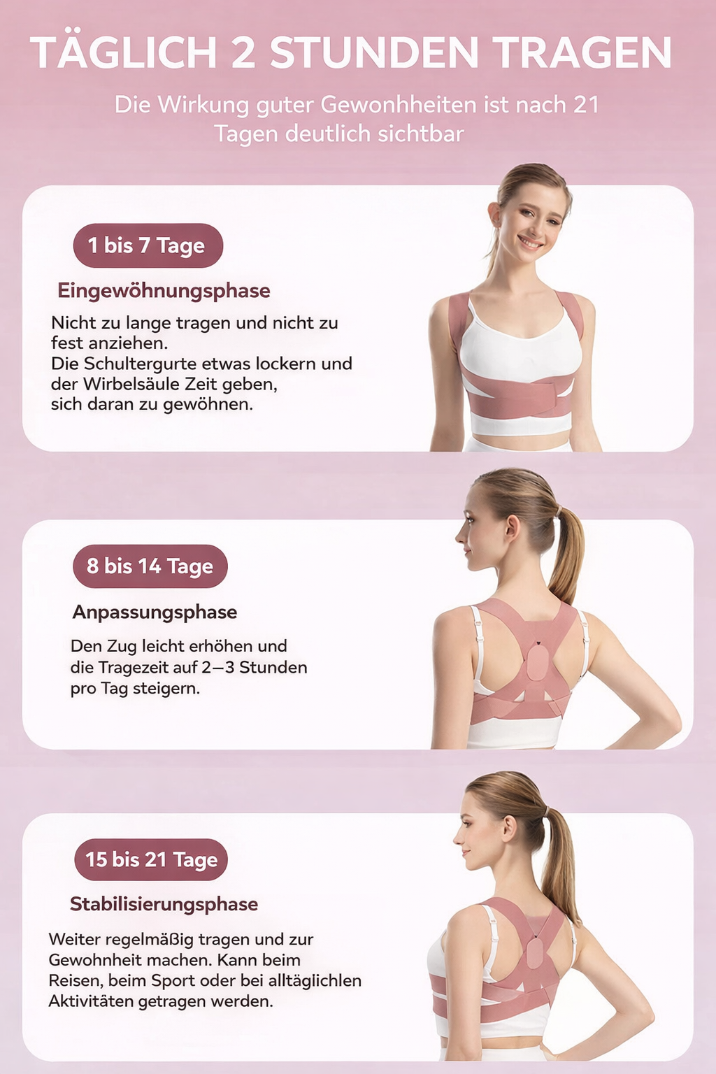 Unsichtbare Haltungskorrektur-Rückenstütze für Damen & Herren